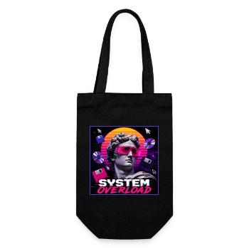 Vaporwave Synthwave Retro System Overload Art - Gift Bag for Bottles - black - Front