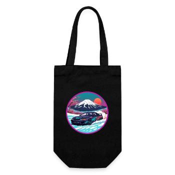 Art rétro des années 90 JDM Mt Fuji Skyline R32 Synthwave - Sac à bouteille - noir - Devant