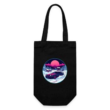 Retro 80s JDM Winter Drift AE86 Synthwave Art - Gift Bag for Bottles - black - Front