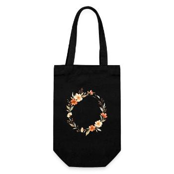 Couronne florale bohème personnalisable - Sac à bouteille - noir - Devant