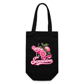 Summer Love | Pink Cocktail Summer Design - Gift Bag for Bottles - black - Front