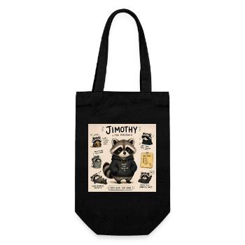 Timothy the Raccoon in Hoodie - Gift Bag for Bottles - black - Front