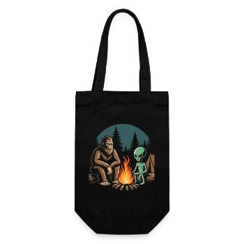 Randonnée - Aventure en plein air - Bigfoot et Alien - Sac à bouteille - noir - Devant