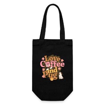 Love Coffee and Pugs - Pug Owner Gift - Gift Bag for Bottles - black - Front
