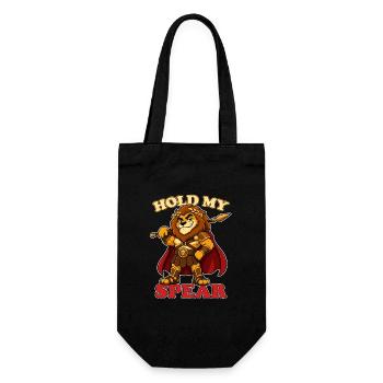 Tiens ma lance Mascotte drôle de gladiateur lion - Sac à bouteille - noir - Devant