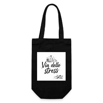 Via dello Stress: Stressabbau Humor - Geschenkbeutel für Flaschen - Schwarz - Vorne