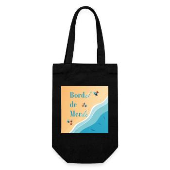 Plage pastel et vagues azur - Sac à bouteille - noir - Devant