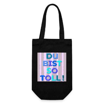 Du bist toll - Geschenkbeutel für Flaschen - Schwarz - Vorne