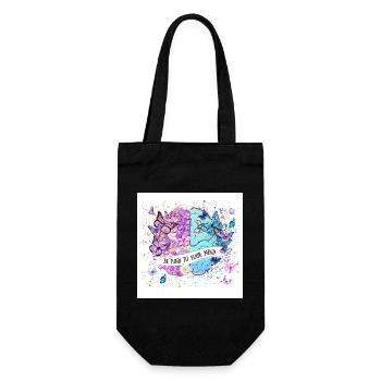 Soyez bienveillant avec votre esprit – Cœur de papillon - Sac à bouteille - noir - Devant