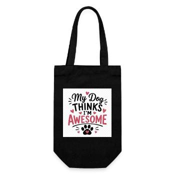 My Dog Is Awesome – Lustiges Hunde T-Shirt | Gesch - Geschenkbeutel für Flaschen - Schwarz - Vorne