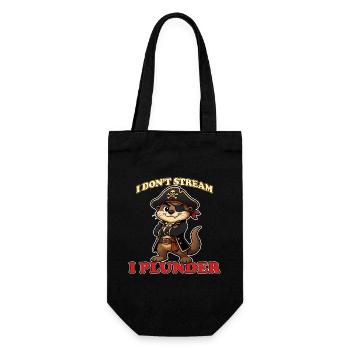 Je ne streame pas, je pille la loutre pirate drôle - Sac à bouteille - noir - Devant