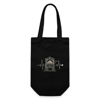 Barrel Organ Heartbeat | Hurdy-gurdy music motif - Gift Bag for Bottles - black - Front