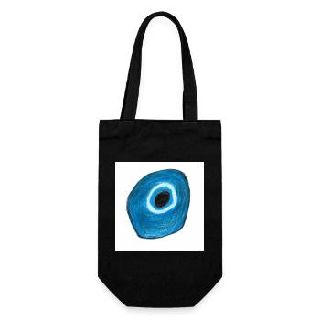 Blaues Auge in Kreisform - Geschenkbeutel für Flaschen - Schwarz - Vorne
