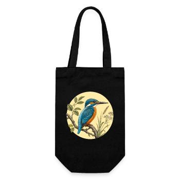 Vintage Botanical Kingfisher - Gift Bag for Bottles - black - Front