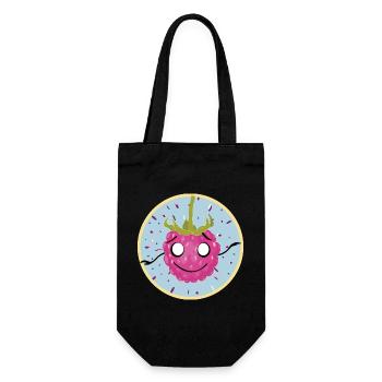 Cuddly raspberry face motif - Gift Bag for Bottles - black - Front