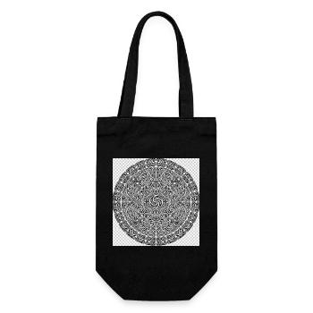 Maori style Rundmandala Ornament - Geschenkbeutel für Flaschen - Schwarz - Vorne