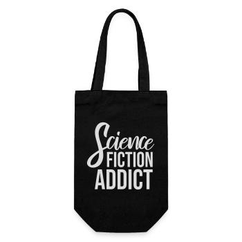 Science Fiction Addict Sci Fi Lover Quote Text - Gift Bag for Bottles - black - Front