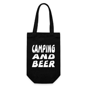 Camping - Geschenkbeutel für Flaschen - Schwarz - Vorne