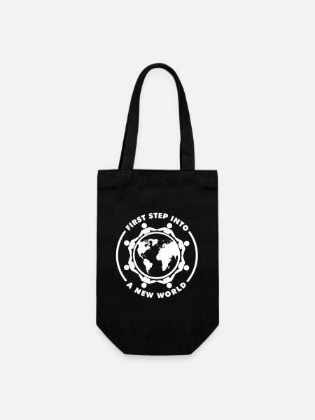 First step into a new World - Gift Bag for Bottles - black