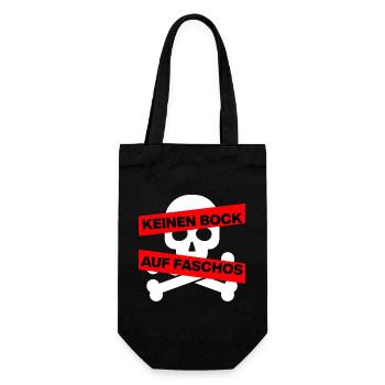 KEINEN BOCK AUF FASCHOS, NO NZS, NO AFD, WEISS - Geschenkbeutel für Flaschen - Schwarz - Vorne