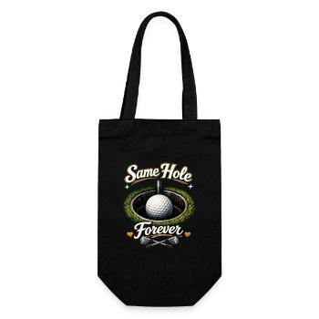 Bachelor Party Shirt Golf - Same Hole Forever Bräutigam - Gift Bag for Bottles - black - Front
