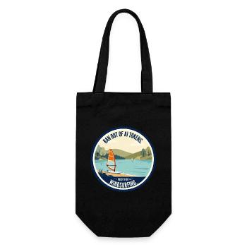 AI Humor - Windsurfing - Gift Bag for Bottles - black - Front