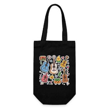 Style de bande dessinée au ukulélé - Sac à bouteille - noir - Devant