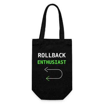Rollback Enthusiast IT Humor Sysadmin Geschenk - Geschenkbeutel für Flaschen - Schwarz - Vorne