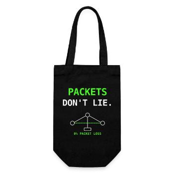Packets Dont Lie Netzwerk IT Humor Geschenk - Geschenkbeutel für Flaschen - Schwarz - Vorne