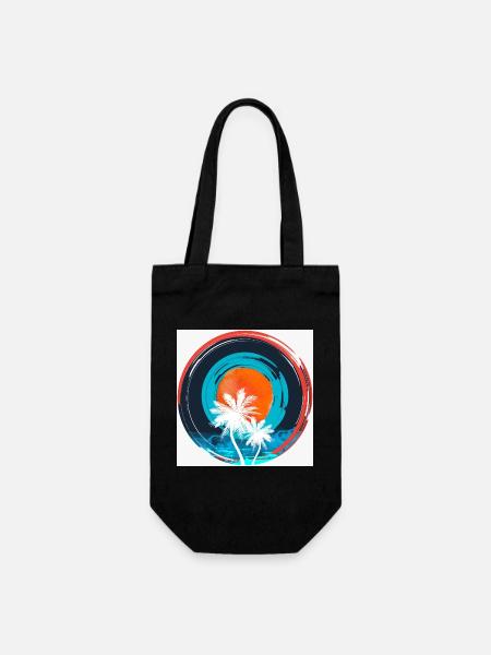 Palm Sonnenuntergangskreis - Geschenkbeutel für Flaschen - Schwarz