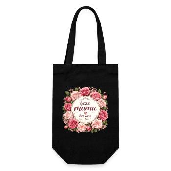 Beste Mama der Welt - Geschenkbeutel für Flaschen - Schwarz - Vorne