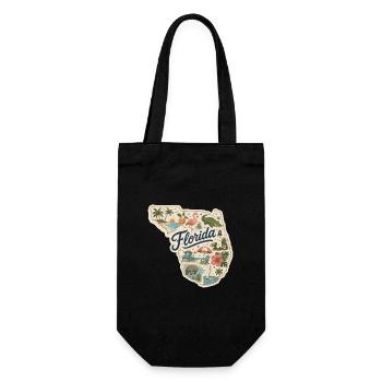 Florida Sunshine State Vintage Strandaufkleber - Geschenkbeutel für Flaschen - Schwarz - Vorne