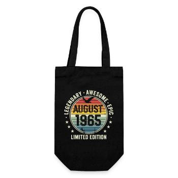 Legendäres Retro-Vintage-Jubiläum im August 1965 - Geschenkbeutel für Flaschen - Schwarz - Vorne