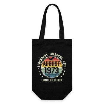 Legendäres Retro-Vintage-Jubiläum im August 1973 - Geschenkbeutel für Flaschen - Schwarz - Vorne