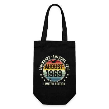 Legendäres Retro-Vintage-Jubiläum im August 1969 - Geschenkbeutel für Flaschen - Schwarz - Vorne