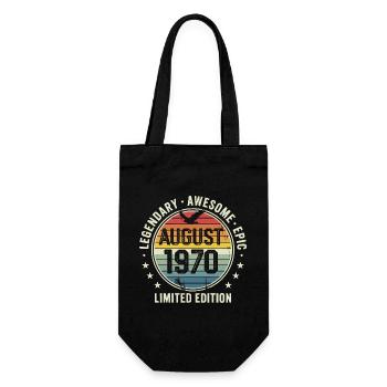 Legendäres Retro-Vintage-Jubiläum im August 1970 - Geschenkbeutel für Flaschen - Schwarz - Vorne