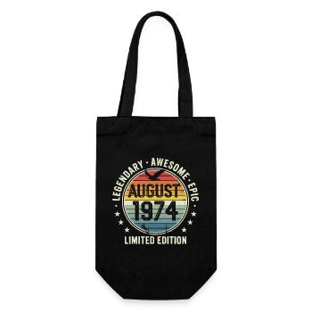 Legendäres Retro-Vintage-Jubiläum im August 1974 - Geschenkbeutel für Flaschen - Schwarz - Vorne