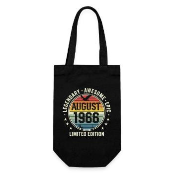 Legendäres Retro-Vintage-Jubiläum im August 1966 - Geschenkbeutel für Flaschen - Schwarz - Vorne