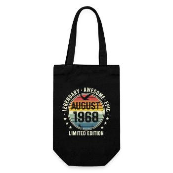 Legendäres Retro-Vintage-Jubiläum im August 1968 - Geschenkbeutel für Flaschen - Schwarz - Vorne