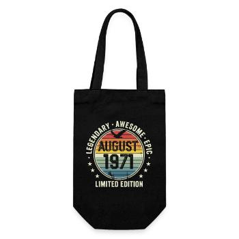 Legendäres Retro-Vintage-Jubiläum im August 1971 - Geschenkbeutel für Flaschen - Schwarz - Vorne