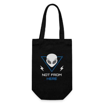 Alien UFO Sci-Fi Outsider - Geschenkbeutel für Flaschen - Schwarz - Vorne