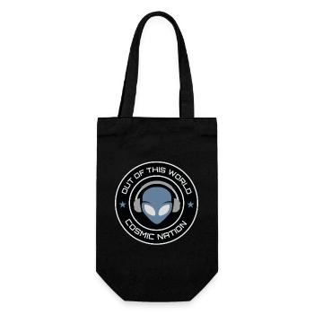 Außerirdischer UFO-DJ Alien - Geschenkbeutel für Flaschen - Schwarz - Vorne