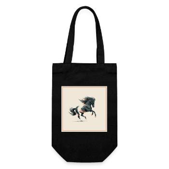 Pferd - Geschenkbeutel für Flaschen - Schwarz - Vorne