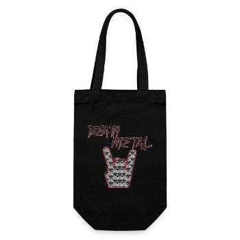 Death Metal Skull Hand Pommesgabel  - Geschenkbeutel für Flaschen - Schwarz - Vorne