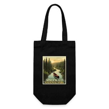 Spreewald Vintage Poster | Brandenburg - Geschenkbeutel für Flaschen - Schwarz - Vorne