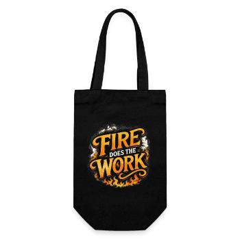 Fire Does The Work - Geschenkbeutel für Flaschen - Schwarz - Vorne
