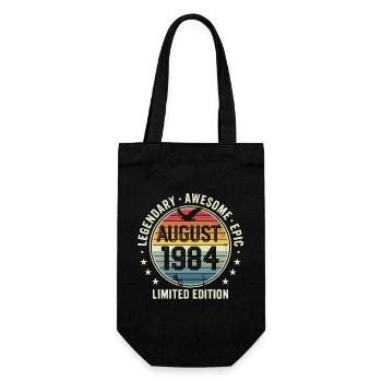 Legendäres Retro-Vintage-Jubiläum im August 1984 - Geschenkbeutel für Flaschen - Schwarz - Vorne