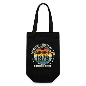Legendäres Retro-Vintage-Jubiläum im August 1979 - Geschenkbeutel für Flaschen - Schwarz - Vorne