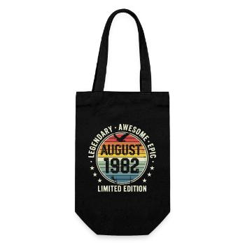 Legendäres Retro-Vintage-Jubiläum im August 1982 - Geschenkbeutel für Flaschen - Schwarz - Vorne