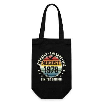 Legendäres Retro-Vintage-Jubiläum im August 1978 - Geschenkbeutel für Flaschen - Schwarz - Vorne